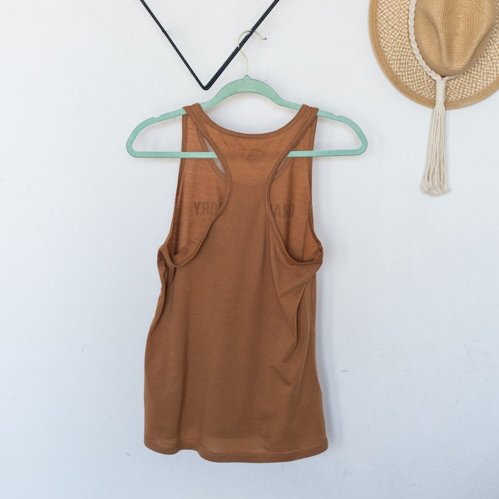 Orangetheory OTF // Brown "Latte" Racerback Tank Relaxed Fit - Picture 2 of 5